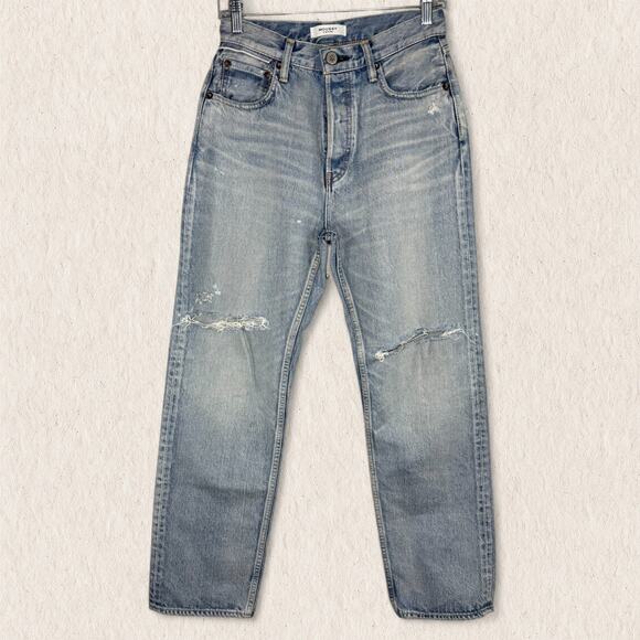 MOUSSY VINTAGE Jeans Women’s Size 27 Distressed Straight Leg 90s Japanese Denim‎ - Picture 1 of 13
